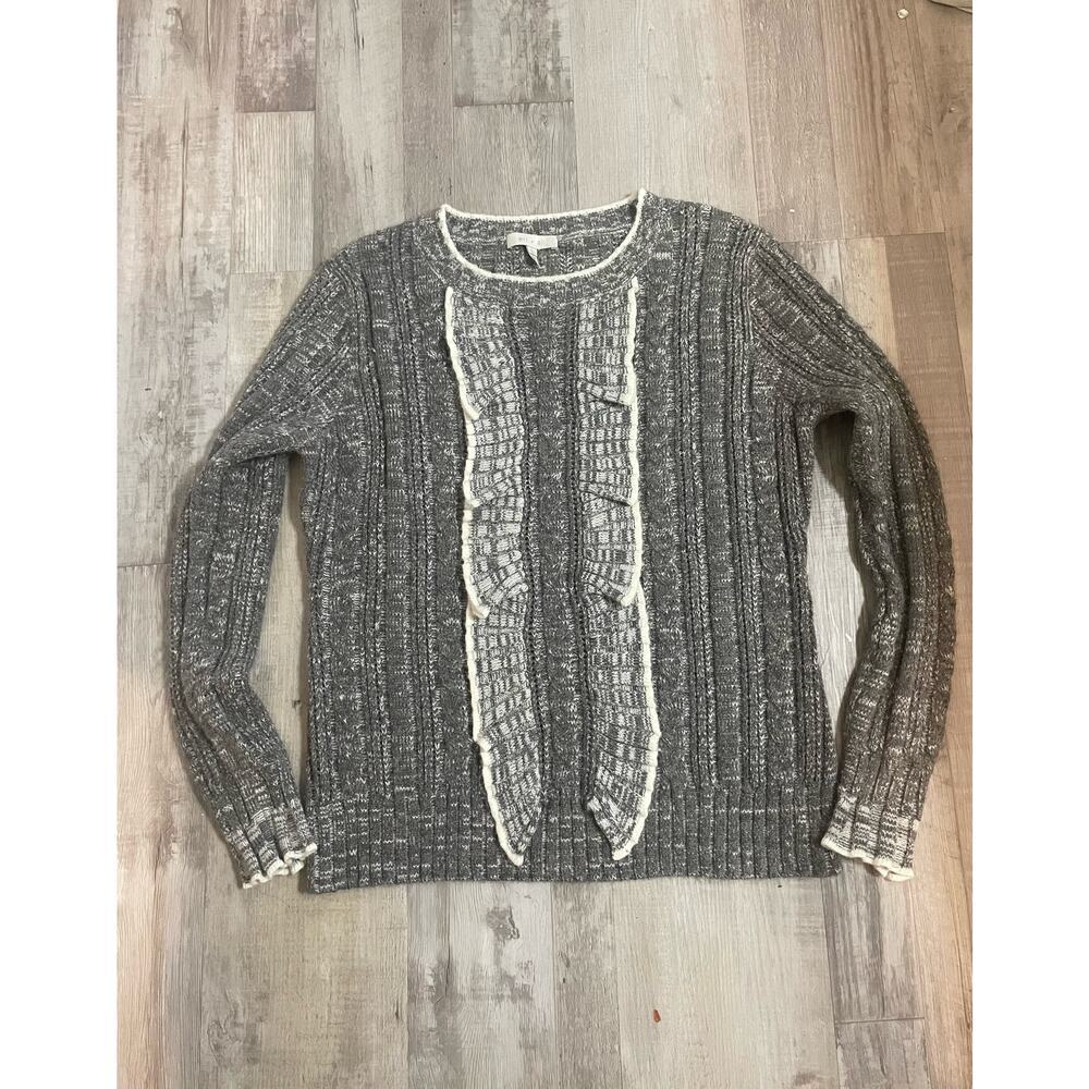 Eri + Ali by Anthropologie Preston ruffle sweater size Large